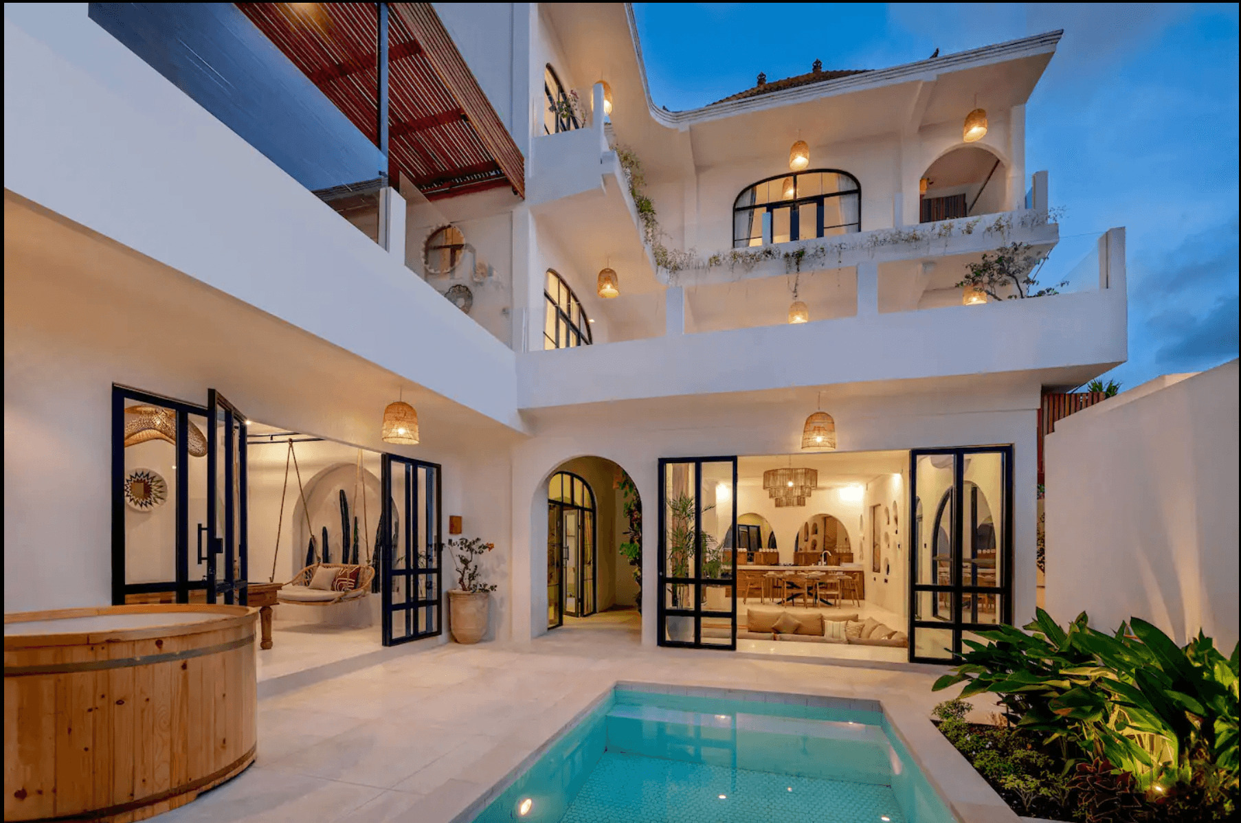 Pool and recovery corner at renovated Bali villa